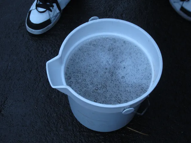 The dirty water drawn out of the carpets